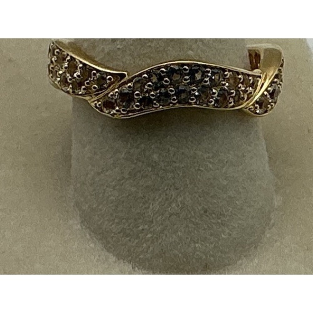 Christian James Scott Grimes 925 Gold Clad Pavé Crossover Ring Size 8 J444690
